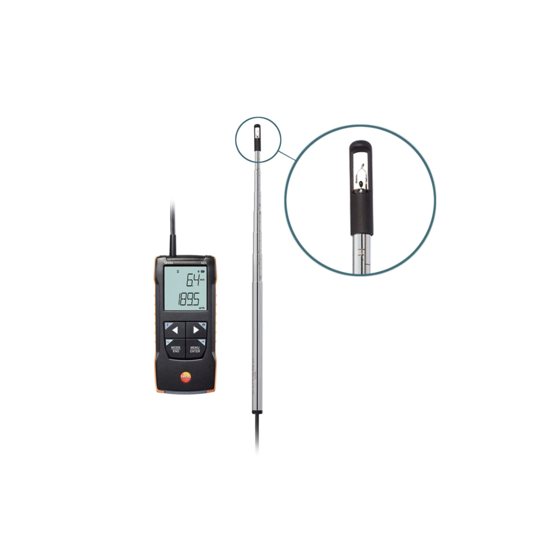 testo 425 เครื่องวัดความเร็วลมแบบ hot wire พร้อมการเชื่อมต่อแอพ รหัสสินค้า 0563 0425