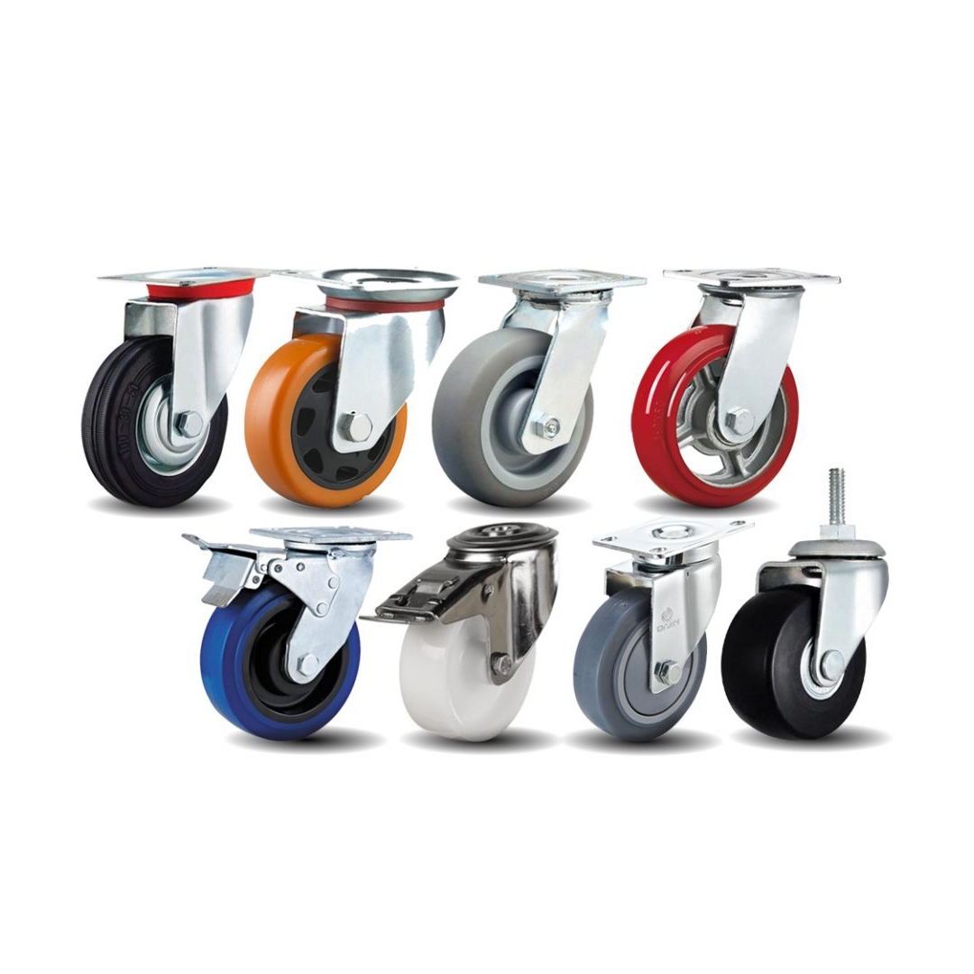 ล้อยางBRAKED SWIVEL BOLT HOLE 100 มิล ATLAS WORKHOLDERS