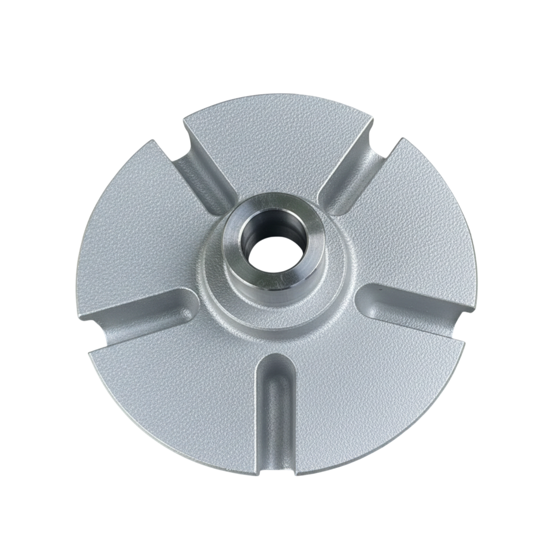 ใบพัดปั๊มน้ำสแตนเลส Impeller ขนาดเส้นผ่าศูนย์กลาง 112 mm. หนา 52.2 mm. จำนวน 5 ใบพัด.