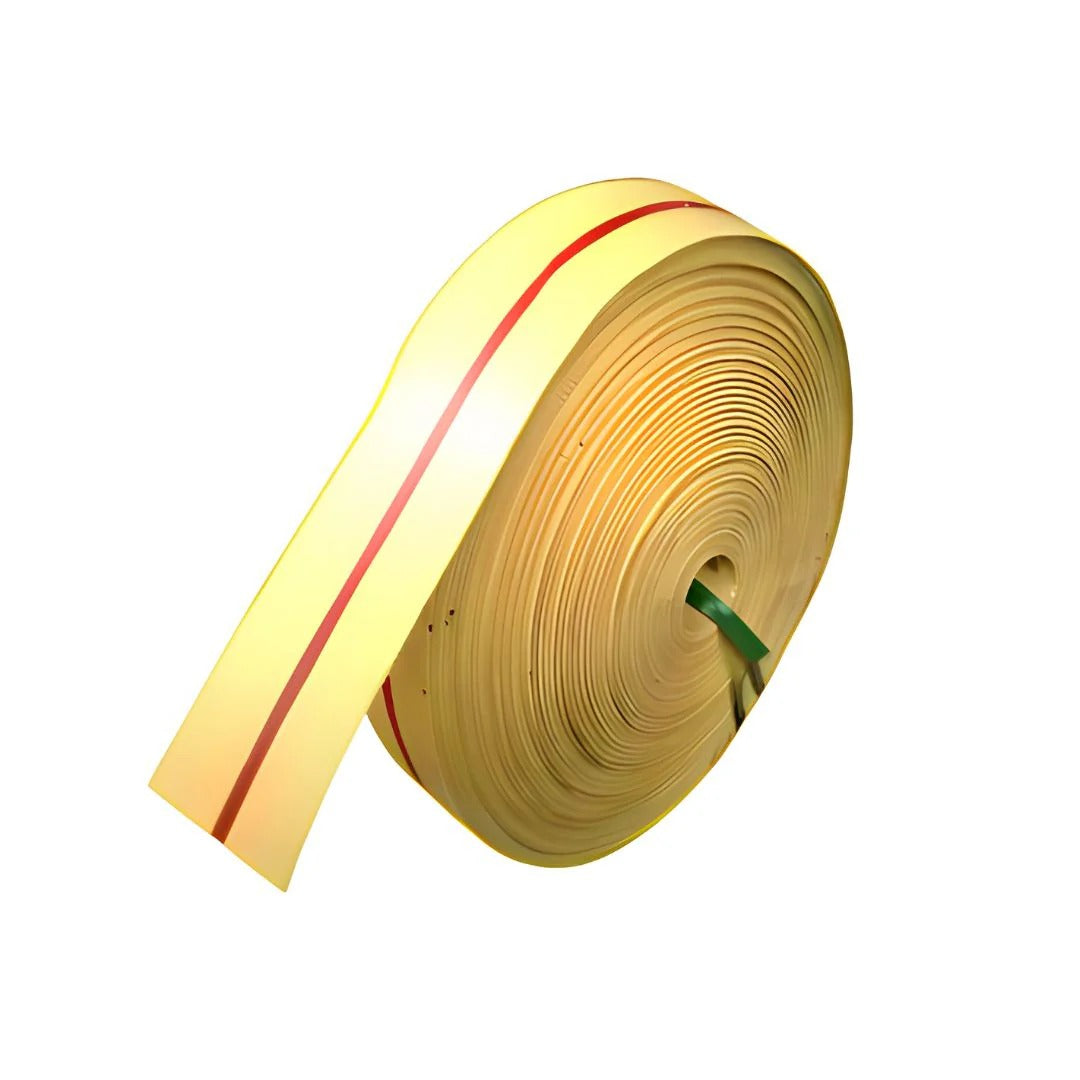 สายพานผ้าใบเหลืองคาดแดง หน้ากว้าง 2 นิ้ว