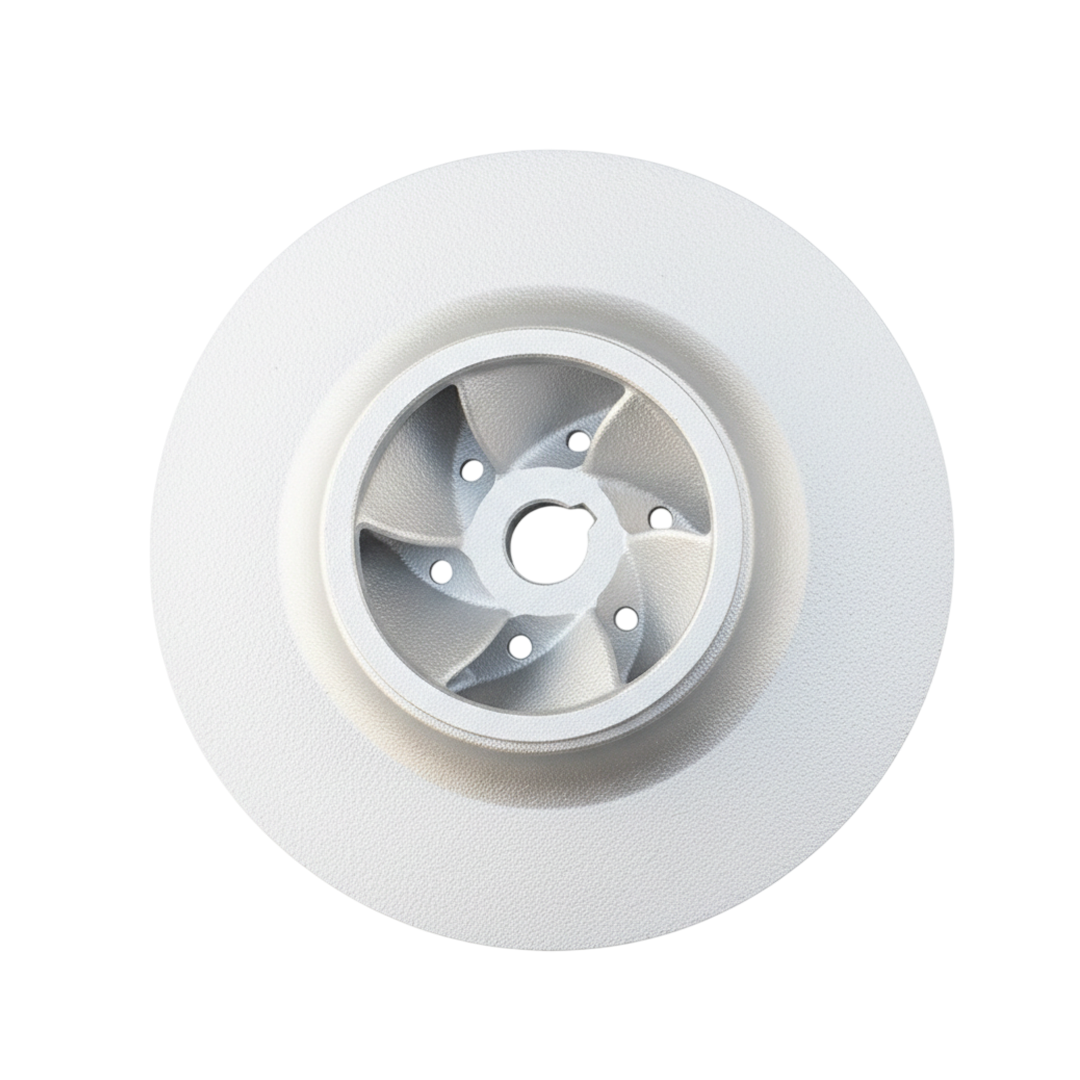 ใบพัดปั๊มน้ำสแตนเลส Impeller ขนาดเส้นผ่าศูนย์กลาง 210 mm. หนา 75.5 mm. จำนวน 6 ใบพัด.