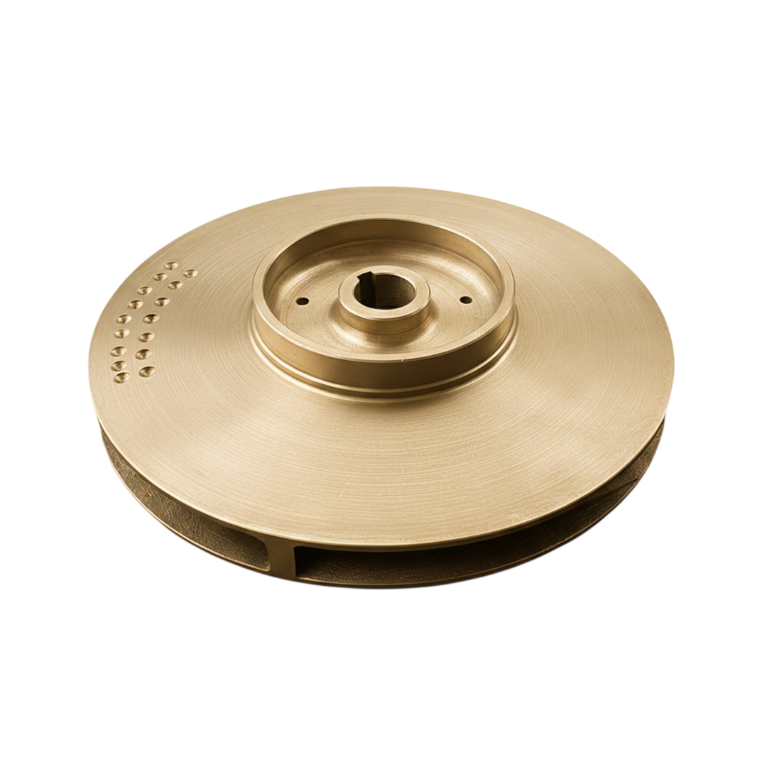 ใบพัดปั๊มน้ำทองเหลือง Impeller ขนาดเส้นผ่าศูนย์กลาง 375 mm. หนา 77 mm. จำนวน 5 ใบพัด