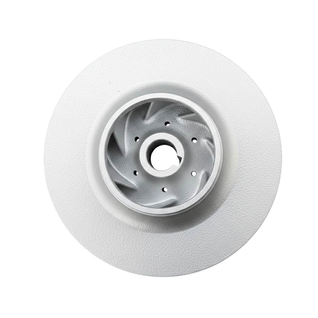 ใบพัดปั๊มน้ำสแตนเลส Impeller ขนาดเส้นผ่าศูนย์กลาง 264 mm. หนา 85 mm. จำนวน 7 ใบพัด.