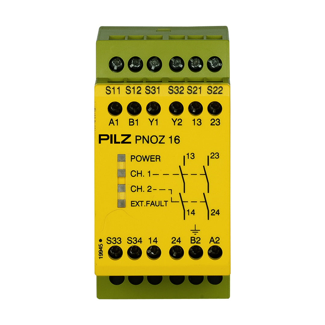 Safety Relays PILZ เซฟตี้ รีเลย์ PNOZ 16 230VAC 24VDC 2n/o code 774066