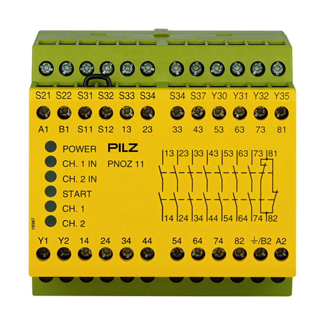 Safety Relays PILZ เซฟตี้ รีเลย์ PNOZ 11 24VAC 24VDC 7n/o 1n/c code 774080