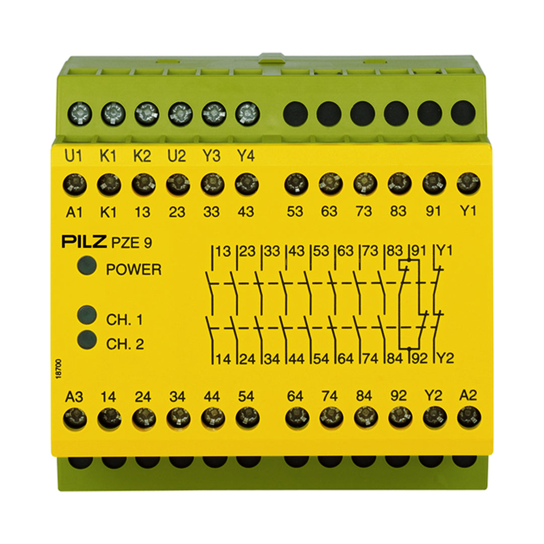 Safety Relays PILZ เซฟตี้ รีเลย์ PZE 9 24VDC 8n/o 1n/c code 774150