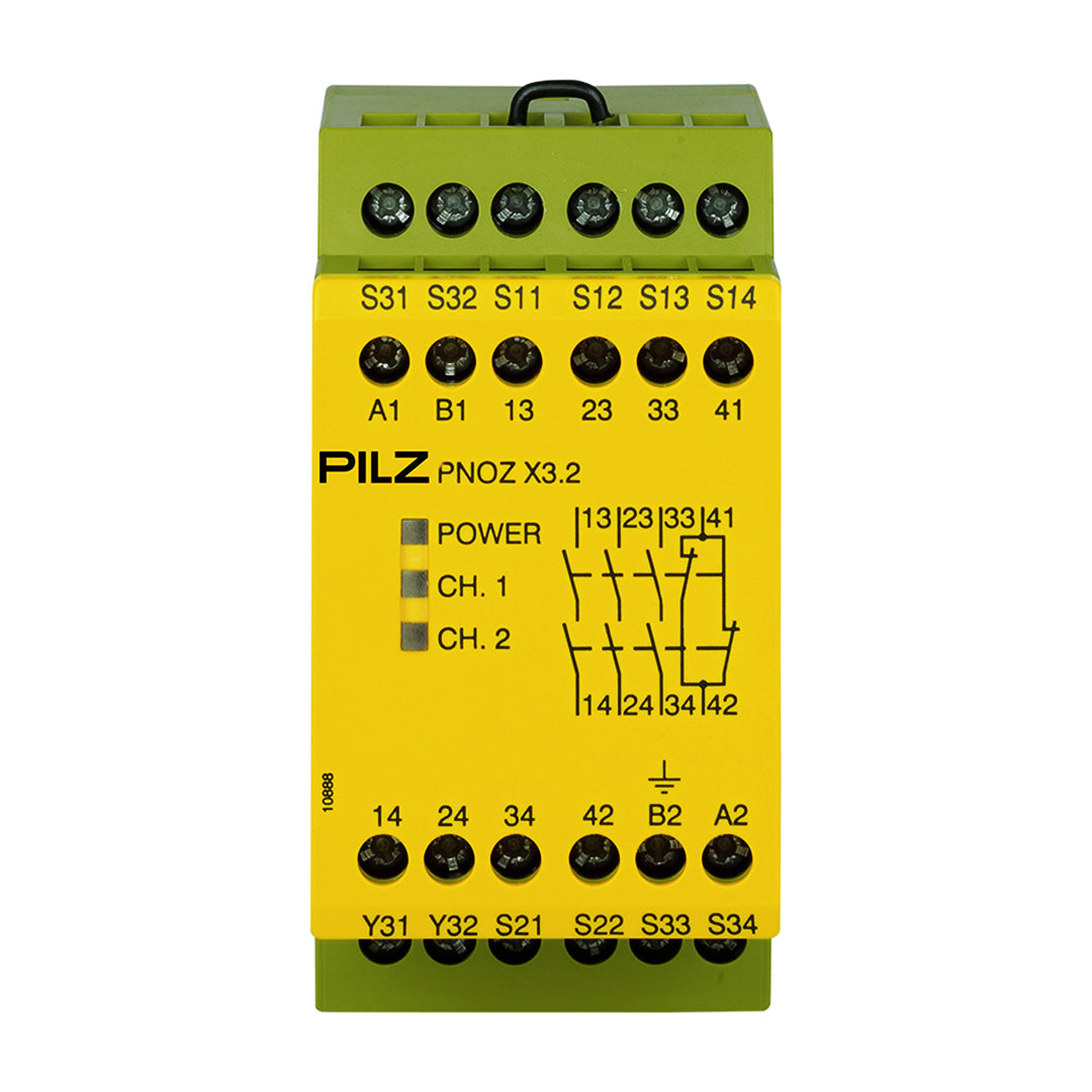 Safety Relays PILZ เซฟตี้ รีเลย์ PNOZ X3.2 230VAC 24VDC 3n/o 1n/c 1so code 774309