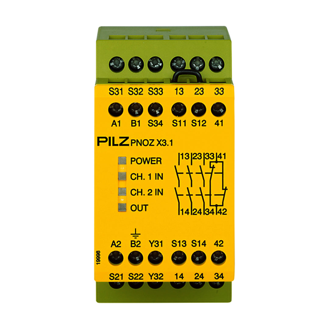 Safety Relays PILZ เซฟตี้ รีเลย์ PNOZ X3.1 240VAC 24VDC 3n/o 1n/c 1so code 774322