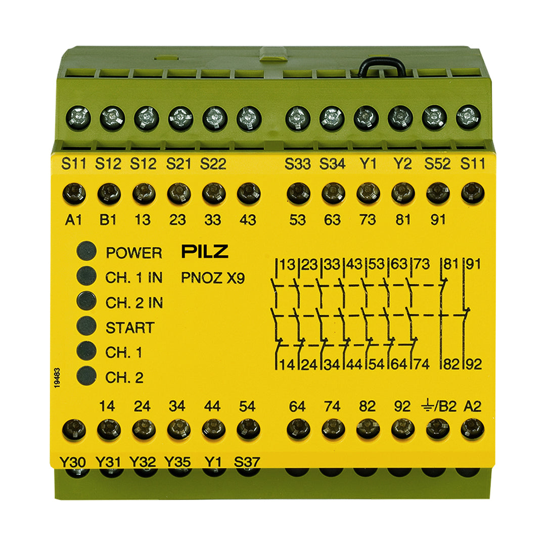 Safety Relays PILZ เซฟตี้ รีเลย์ PNOZ X9 24VAC 24VDC 7n/o 2 n/c 2so code 774609