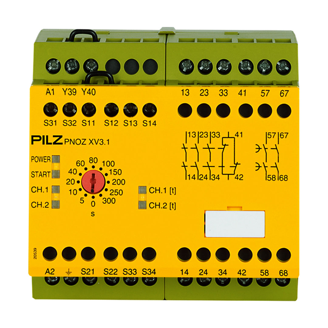 Safety Relays PILZ เซฟตี้ รีเลย์ PNOZ XV3.1 300/24-240VACDC 3no 1nc 2no t code 774618