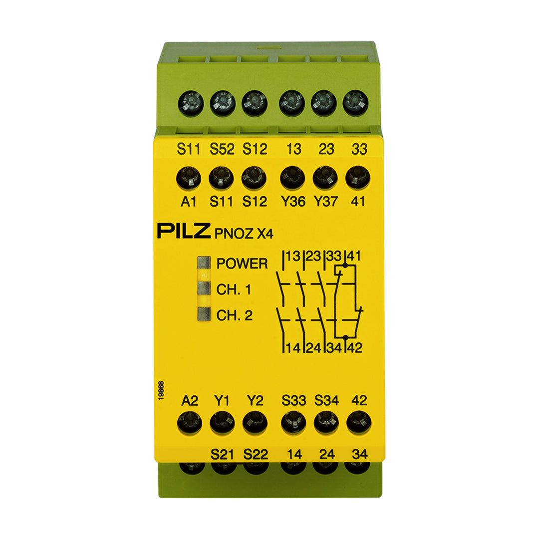 Safety Relays PILZ เซฟตี้ รีเลย์ PNOZ X4 24VDC 3n/o 1n/c code 774730