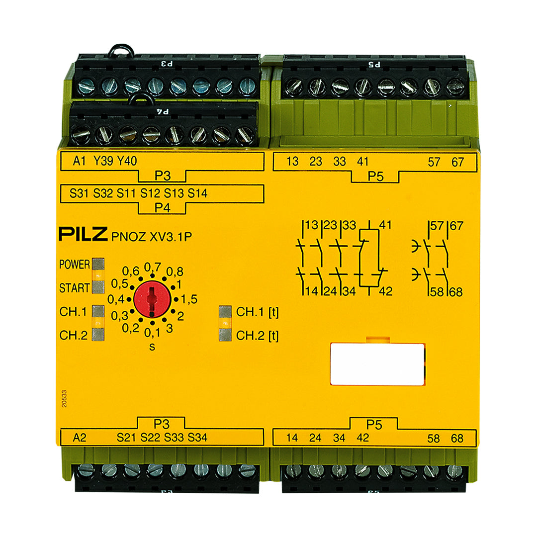 Safety Relays PILZ เซฟตี้ รีเลย์ PNOZ XV3.1P 3/24VDC 3n/o 1n/c 2n/o t code 777522