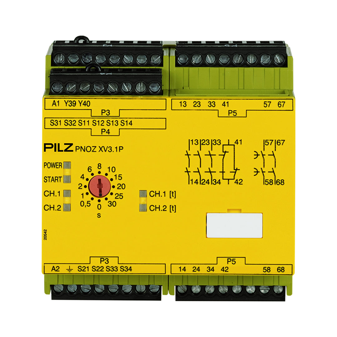 Safety Relays PILZ เซฟตี้ รีเลย์ PNOZ XV3.1P 30/24-240VACDC 3no 1nc 2no t code 777530