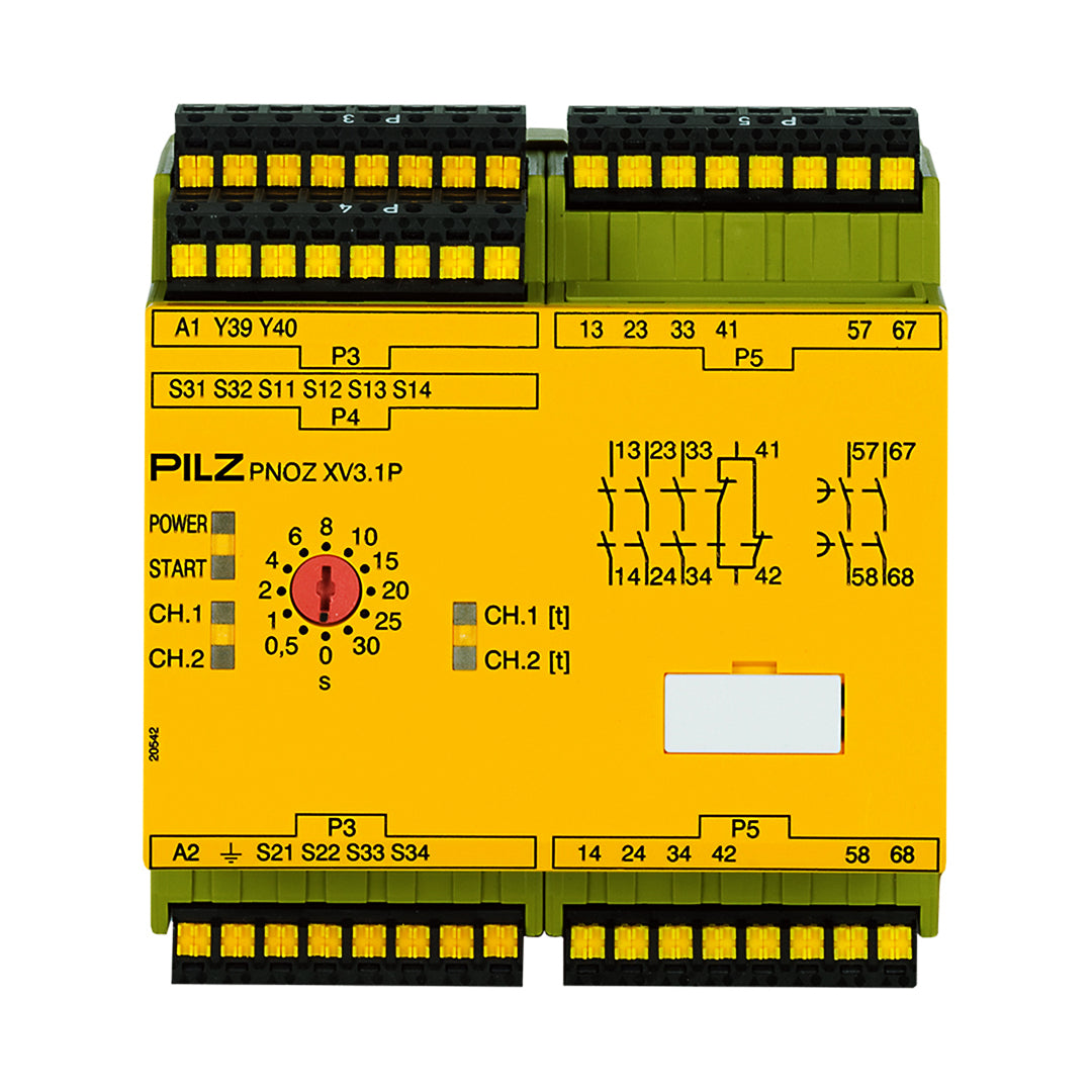 Safety Relays PILZ เซฟตี้ รีเลย์ PNOZ XV3.1P C 30/24-240VACDC 3no 1nc 2no code 787530