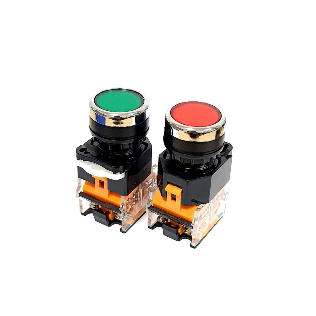 สวิทช์ปุ่มกด IDEC Switch สวิทช์กดเด้งมีไฟ 16 มม AL6H-M24Y(2NO+2NC) สีเหลือง