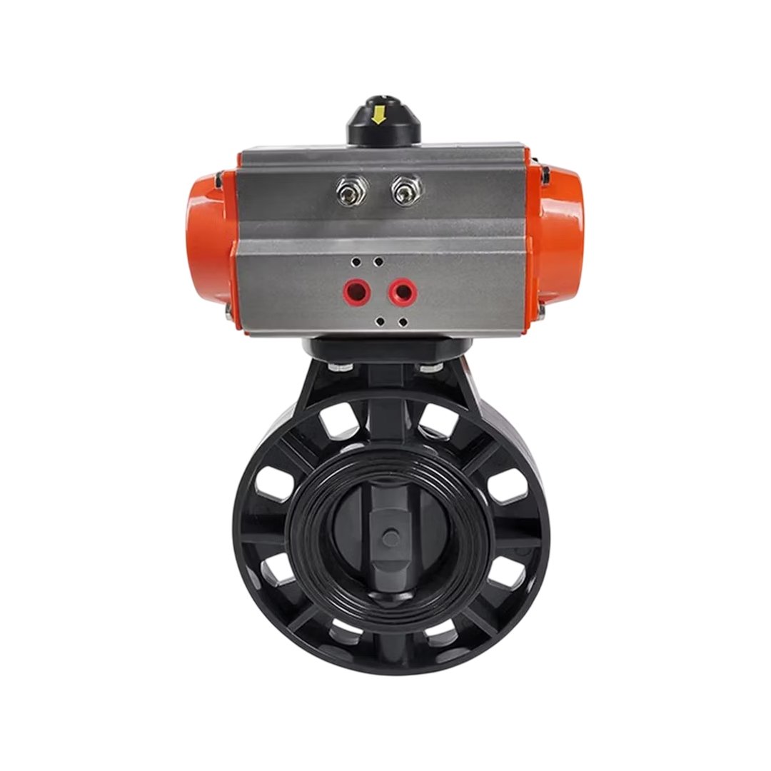 BK หัวขับวาล์ว Pneumatic Plastic Butterfly Valve DN20