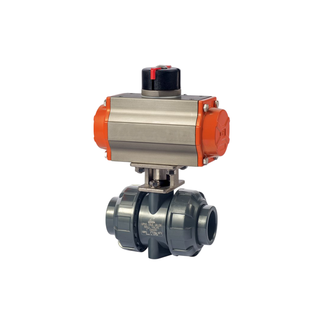 BK หัวขับวาล์ว Pneumatic Ball Valve Ball Union UPVC DN32