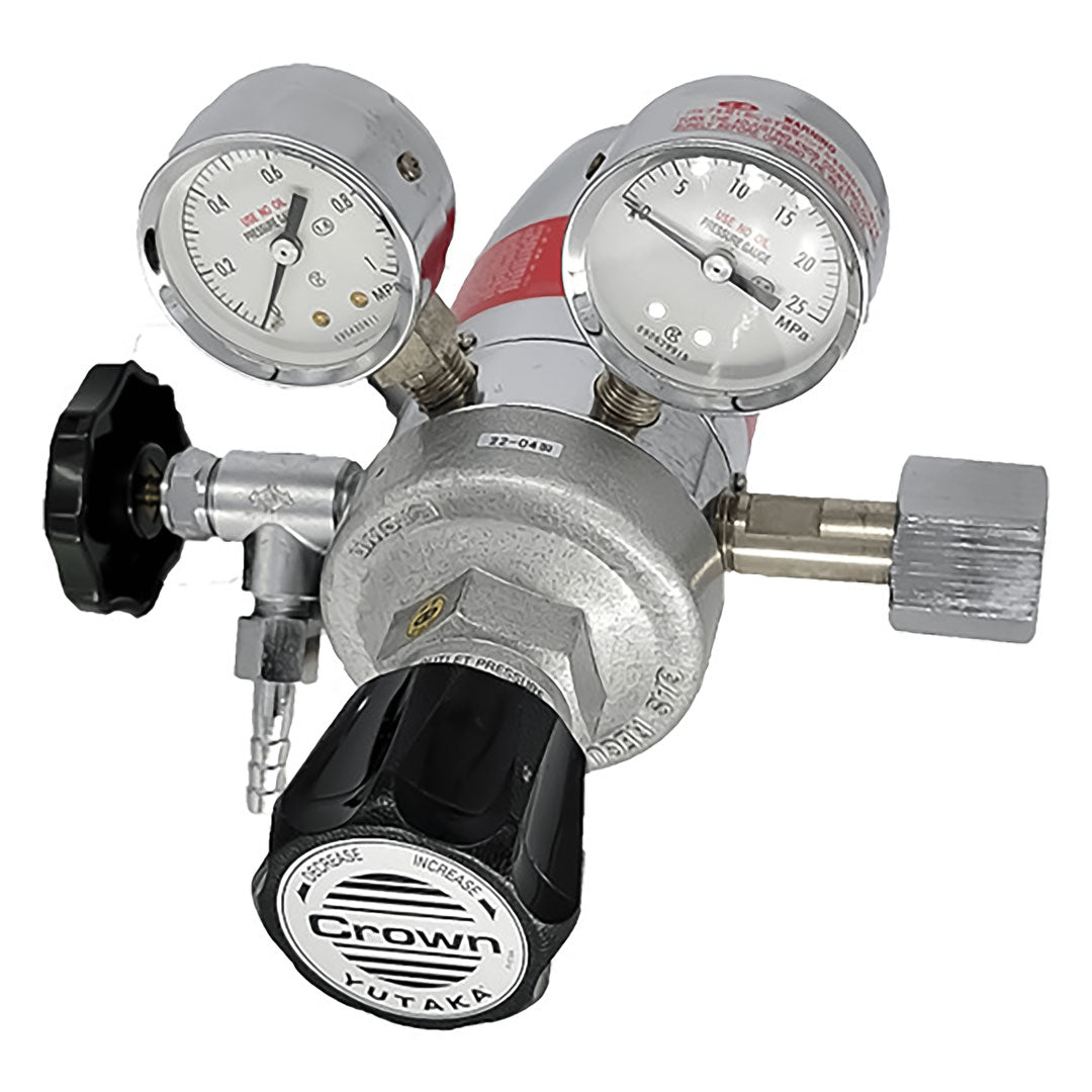 Pressure Regulator Yutaka Crown เครื่องควบคุมแรงดันพร้อมฮีตเตอร์ในตัวพร้อมเครื่องวัดอัตราการไหลสำหรับคาร์บอนไดออกไซด์ ซีรีส์ FCR-50N ที่ไม่มีเครื่องวัดอัตราการไหล รหัสสินค้า FCR-50N-OP
