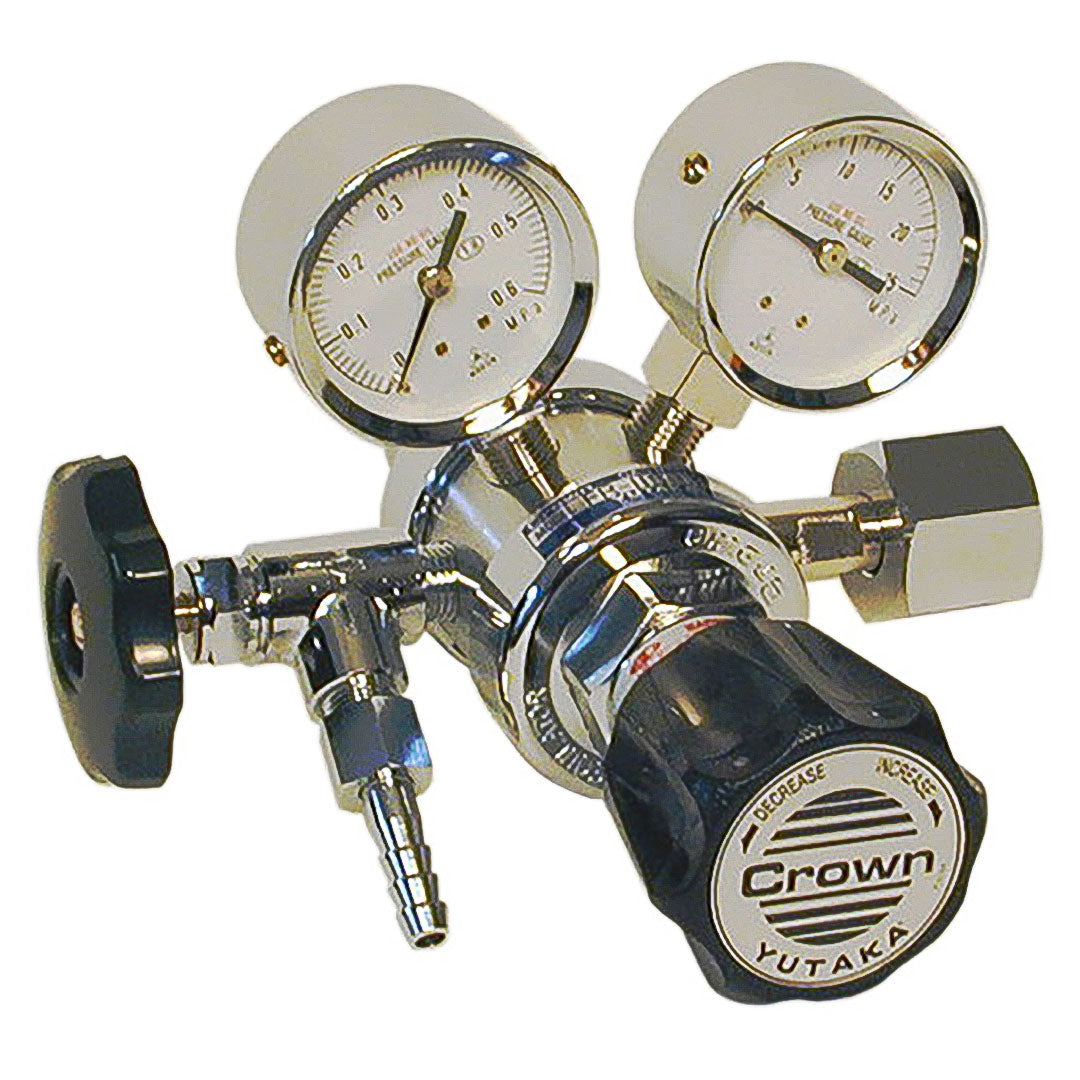 Pressure Regulator Yutaka Crown เครื่องปรับความดันแบบสองขั้นตอน ซีรีส์ FR-2S-OP สำหรับออกซิเจน รหัสสินค้า FR-2S-OP 0.3MPA O2