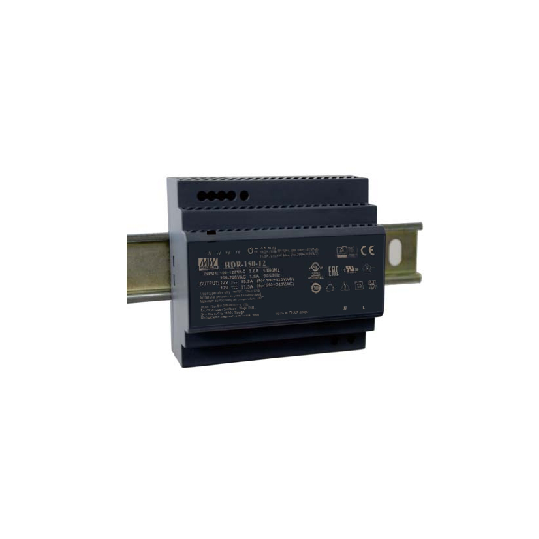 เพาว์เวอร์ซัพพลาย Mean Well 150 Ultra Slim Step Shape W DIN Rail HDR-1 0-12