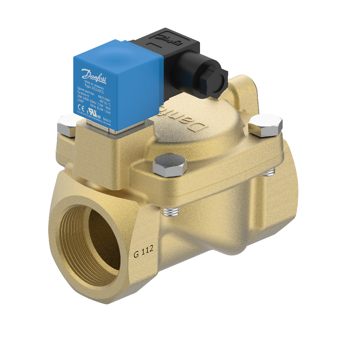 Danfoss Solenoid valve, EV220S, Function: NC, G, 1 1/2, 18 m³/h, EPDM 042U494032