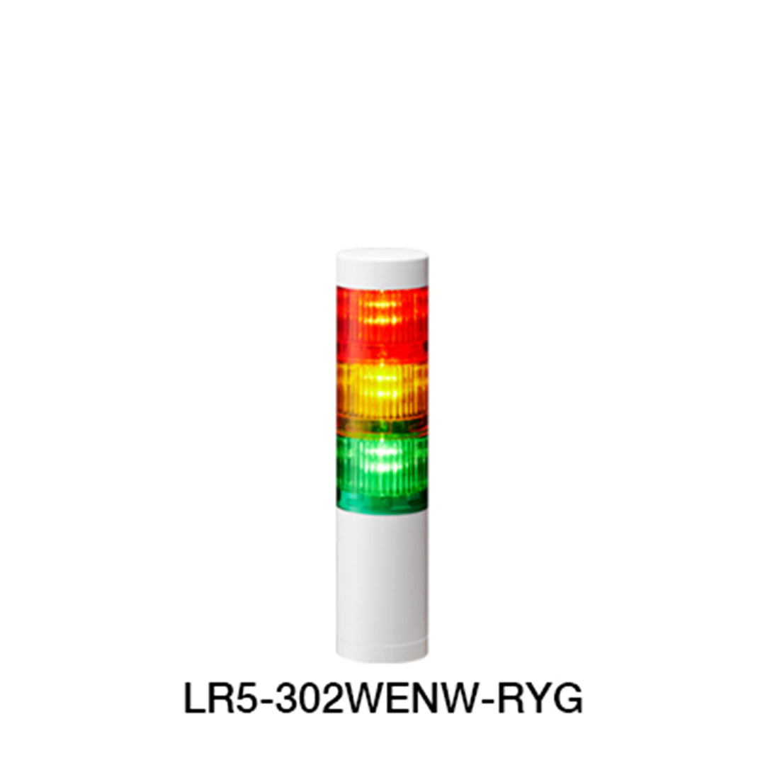 Warning Light ไฟสัญญาณเตือน Patlite LR5-LAN code LR5-302WENW-RYG