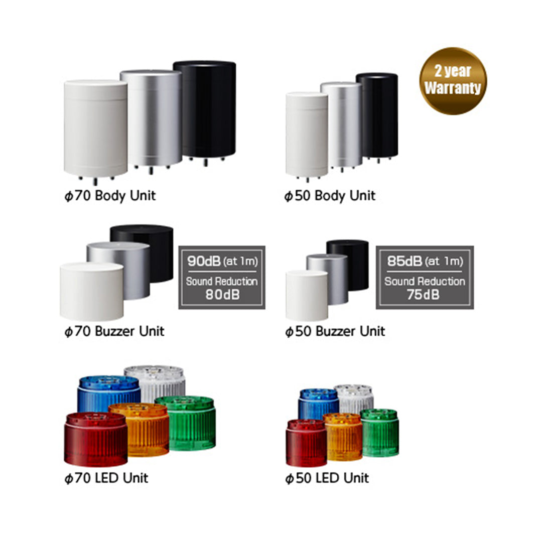 Warning Light ไฟสัญญาณเตือน Patlite LR5/LR7 ขั้วต่อแบบไม่มีสกรู code LR5-LR7