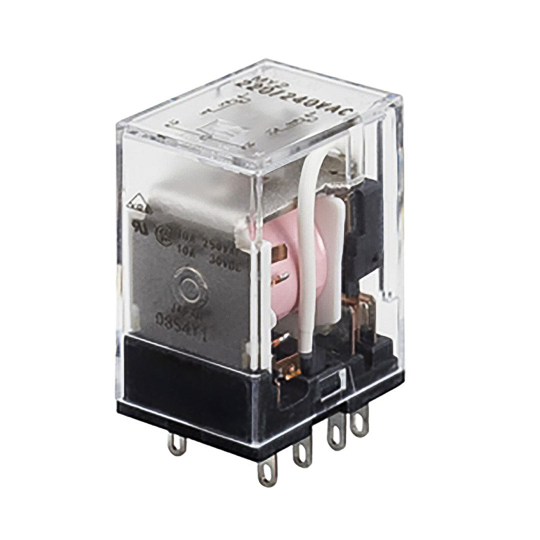 รีเลย์ Omron กำลังไฟขนาดเล็ก 2 ขั้ว หน้าสัมผัสเดี่ยว ขั้วต่อแบบเสียบปลั๊ก DC12V MY2 DC12