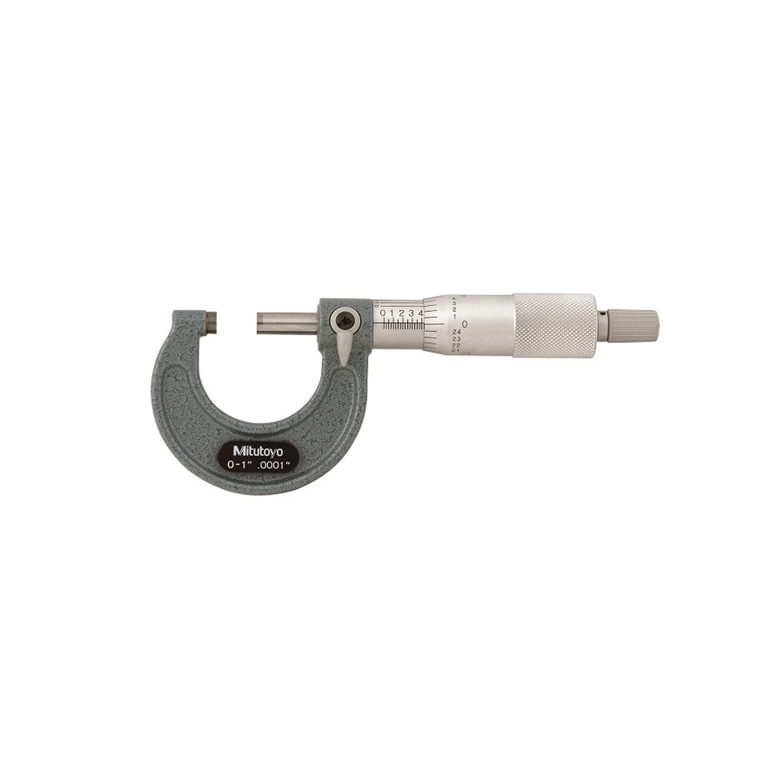 ไมโครมิเตอร์ Mitutoyo Series 103 Outside Micrometers with Ratchet Stop, Inch Models (0.0001in Graduation) Code 103-131