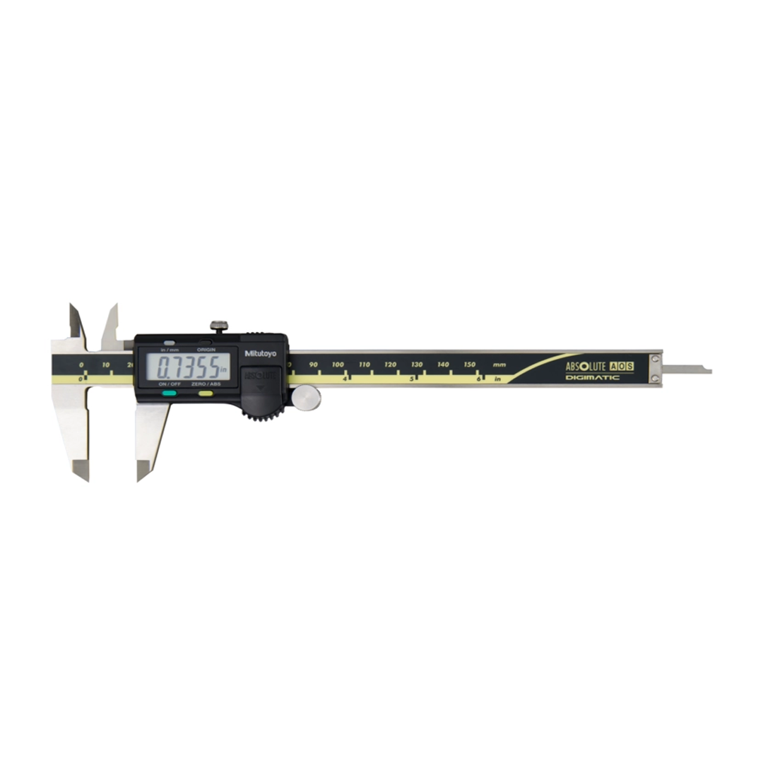 Mitutoyo Calipers Digital ABS AOS Caliper Inch/Metric, 0-6 Inch Blade, Thumb R., Outp. Code 500-171-30