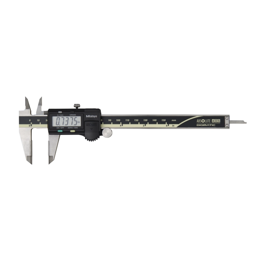 Mitutoyo Calipers Digital ABS AOS Caliper, ID/OD Carb. Ja. Inch/Metric, 0-6 Inch, Blade, Thumb R., Outp Code 500-175-30