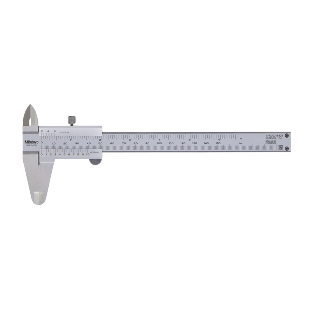 Mitutoyo Calipers Vernier Caliper 0-150 mm./0-6 Inch, 0,05 mm. Metric/Inch Code 530-104