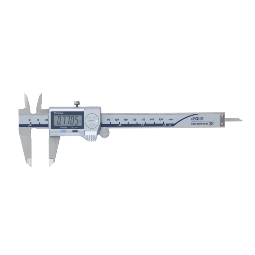 Mitutoyo Calipers Digital ABS Caliper CoolantProof IP67 Inch/Metric, 0-6 Inch, Thumb Ro., w/o Output Code 500-752-20