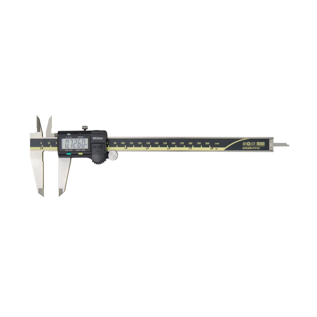 Mitutoyo Calipers Digital ABS AOS Caliper Inch/Metric, 0-8 Inch, Blade, Thumb R., Outp. Code 500-172-30