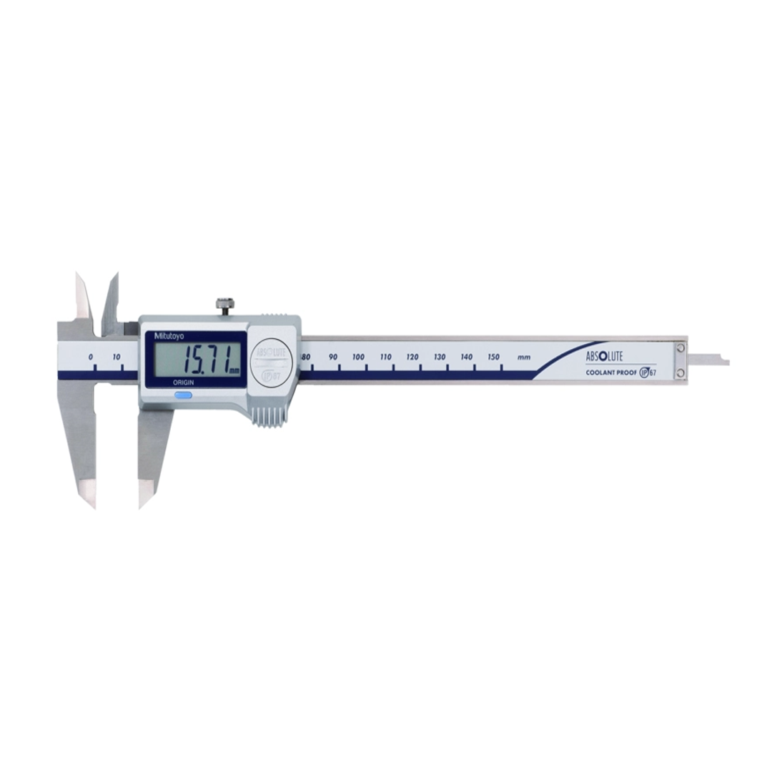 Mitutoyo Calipers Digital ABS Caliper CoolantProof IP67 0-150 mm, Blade, w/o Data Output Code 500-706-20