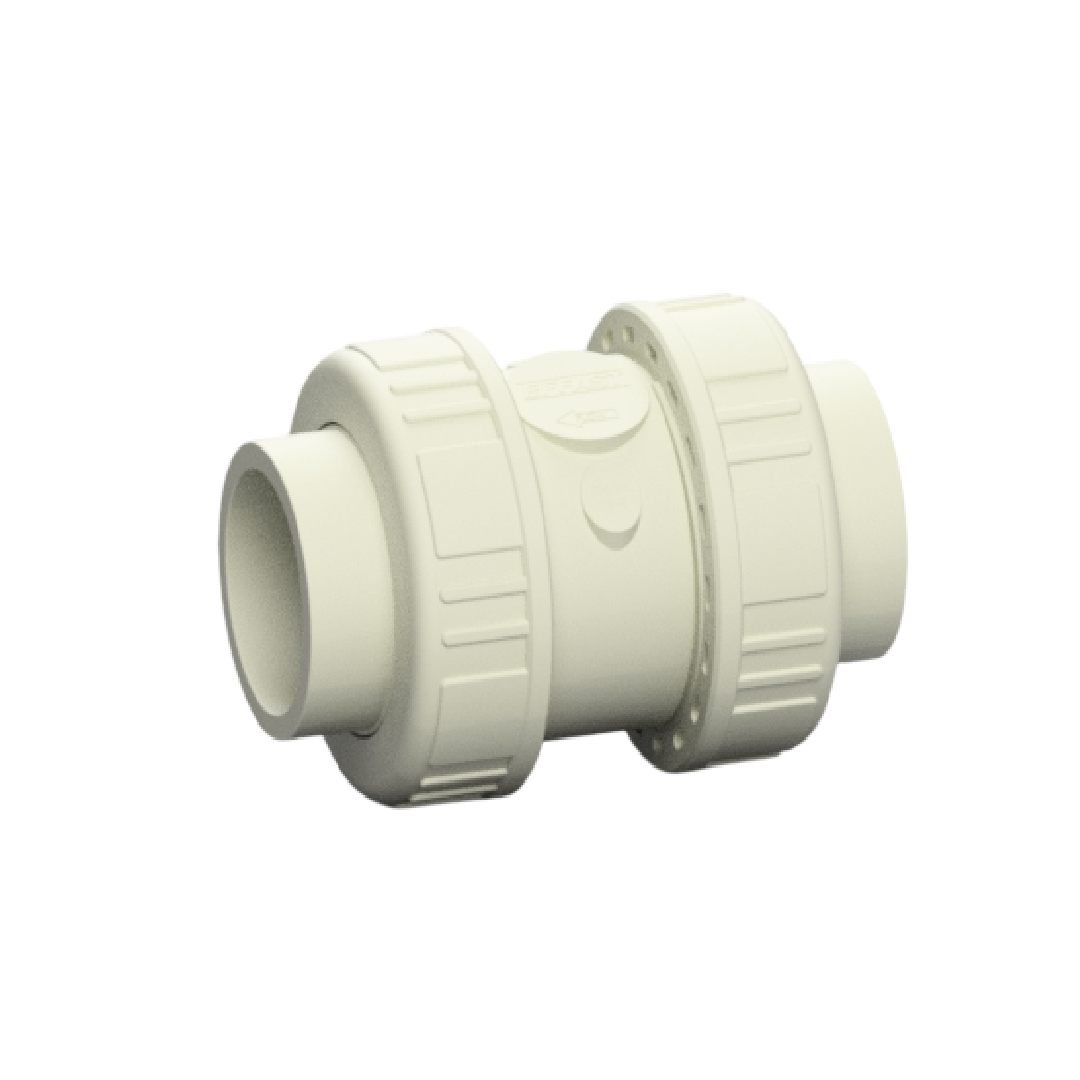 เช็ควาล์ว Effast PP-H double union spring check valve CV FKM CHPCVH020V