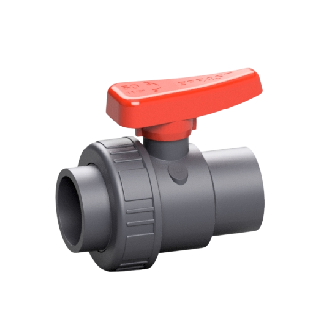 Effast บอลวาล์ว PVC-U Single Union Ball Valve SX, Solvent Welded Metric EPDM BDRSXD0500