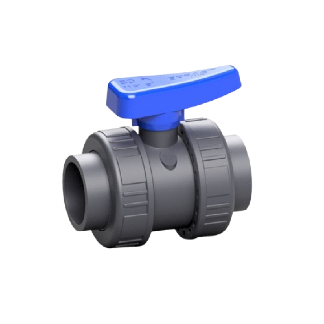 Effast บอลวาล์ว PVC-U True Union Ball Valve BV, BSPP Threaded EPDM BERBVE016A