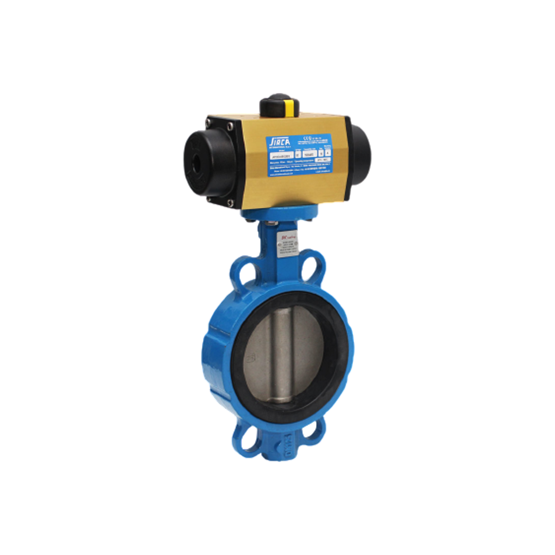 SIRCA Actuator + Butterfly Valve วาล์วปีกผีเสื้อประกอบกับหัวขับลม DN125