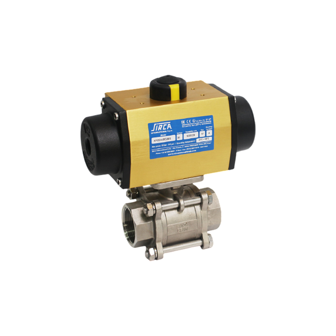 SIRCA Actuator + Ball Valve 3 Pc บอลวาล์วประกอบกับหัวขับลม DN150