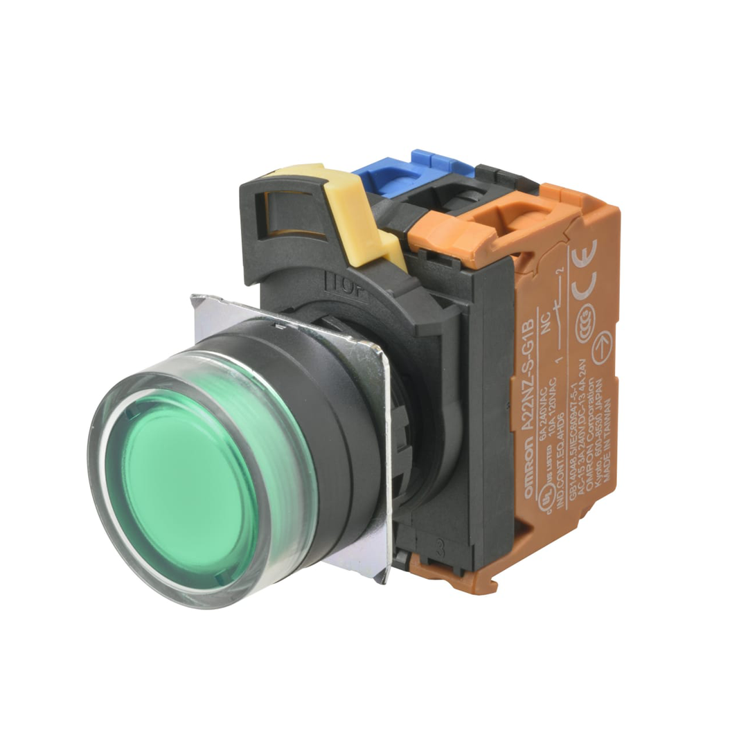 Omron Illuminated Push Button Switch A22NL-BGM-TGA-G102-GC