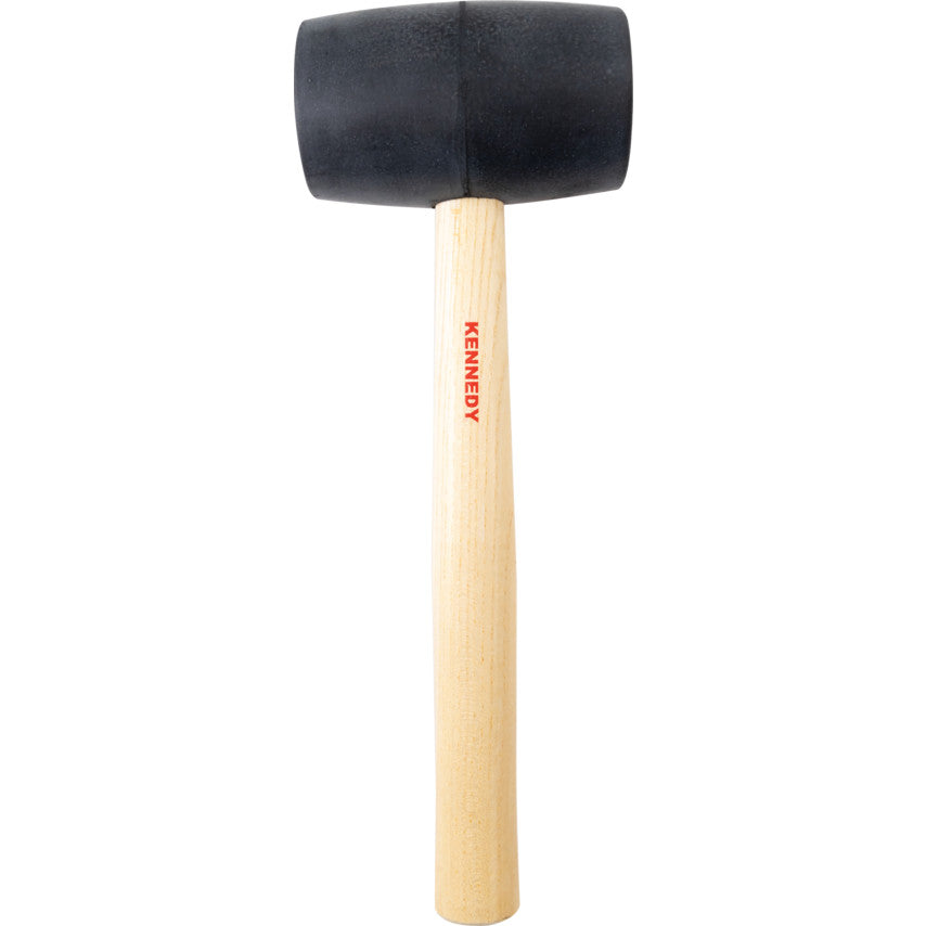 24oz BLACK RUBBER MALLET, HICKORYHANDLE