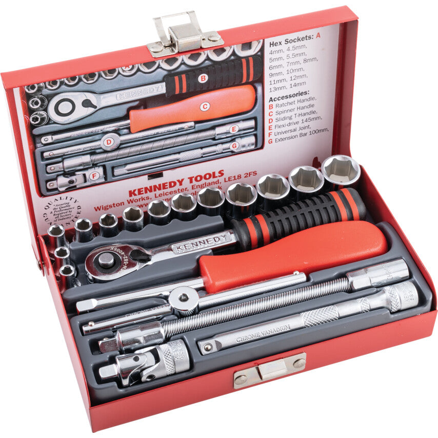 MINI MM SOCKET SET 1/4" SQ DR19-PCE