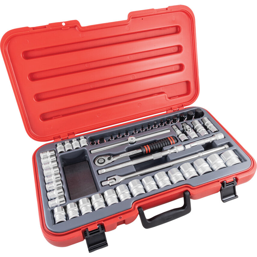 METRIC SOCKET SET 50PC 1/2" SQ DR