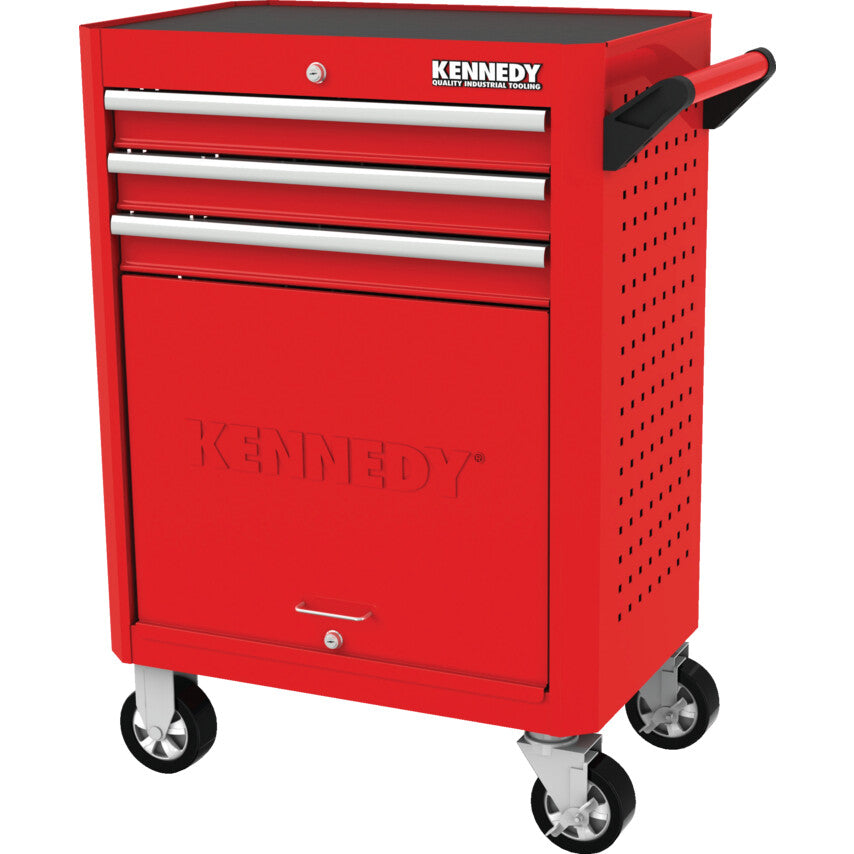 RED-28" 3 DRAWER ROLLER CABINET