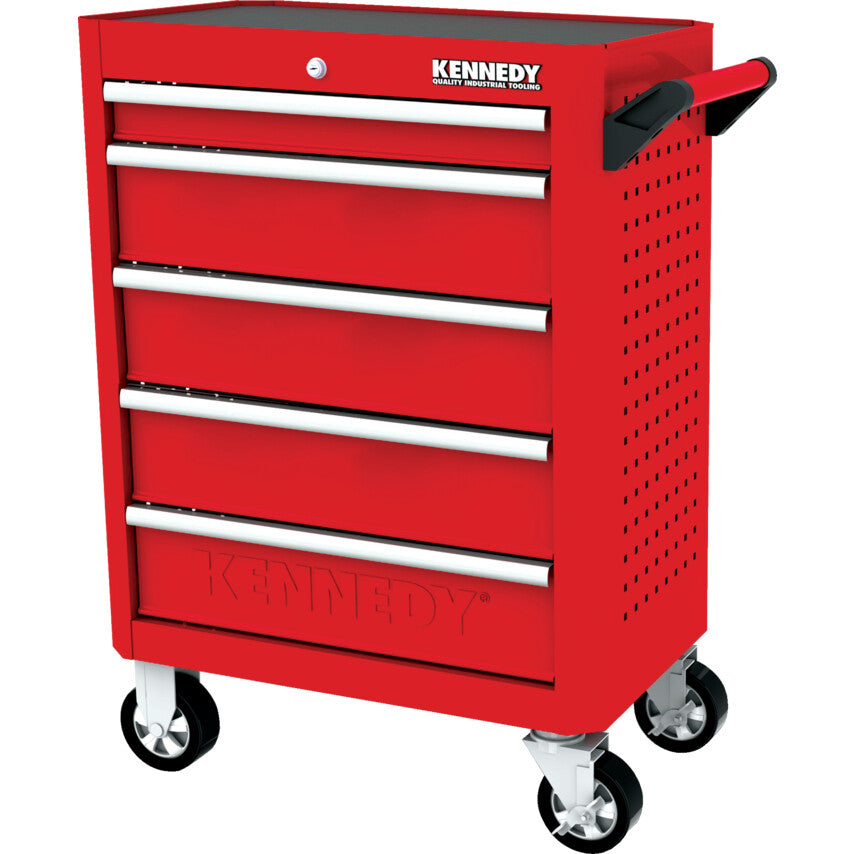 RED-28" 5 DRAWER ROLLER CABINET