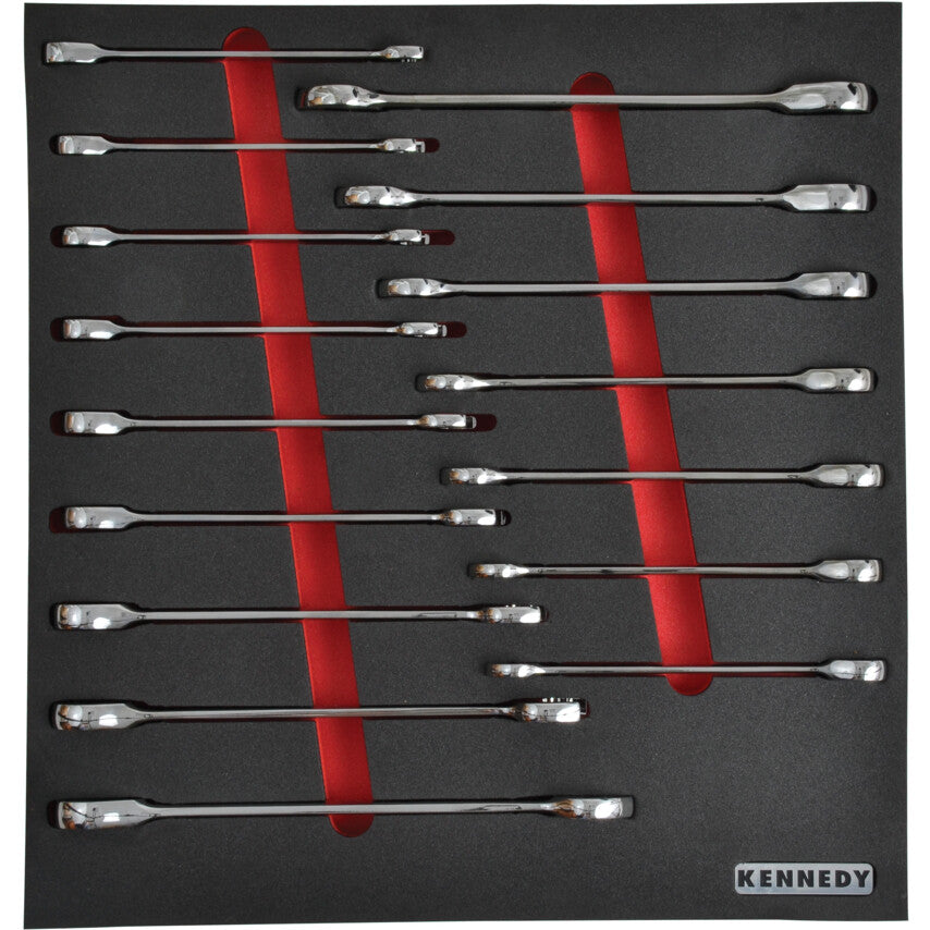 16PCS RATCHETING COMBINATION SETWITH FOAM M1832