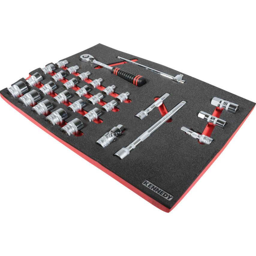 ชุดลูกบล็อก 30PC METRIC SET 1/2 นิ้ว SQDR WITH FOAM T0691 รหัส KEN5950225K