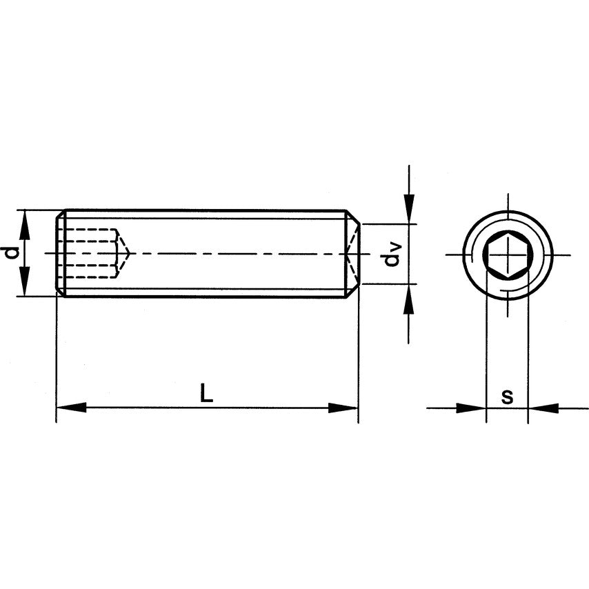 M3x3 SKT SET SCREW - PLAIN CUP(GR-45H) (14.9) รหัส QFT6023079F