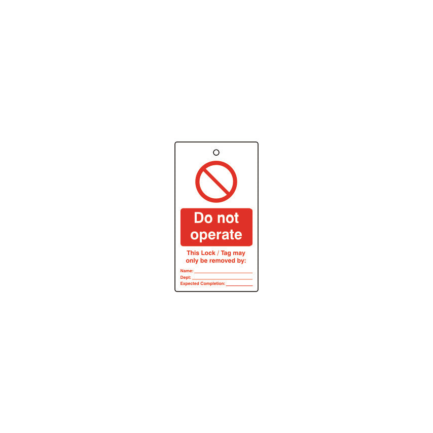 LOCKOUT TAGS - DO NOT OPERATE -SINGLE SIDED PK10 รหัส MTL9508938K